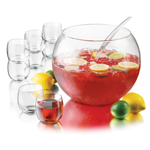 Punch Bowl Set Includes Ladle & 8 Punch Cups