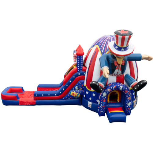 *NEW* Uncle Sam Moonwalk Combo Wet/Dry 30 ft. x 15 ft. x 20 ft.