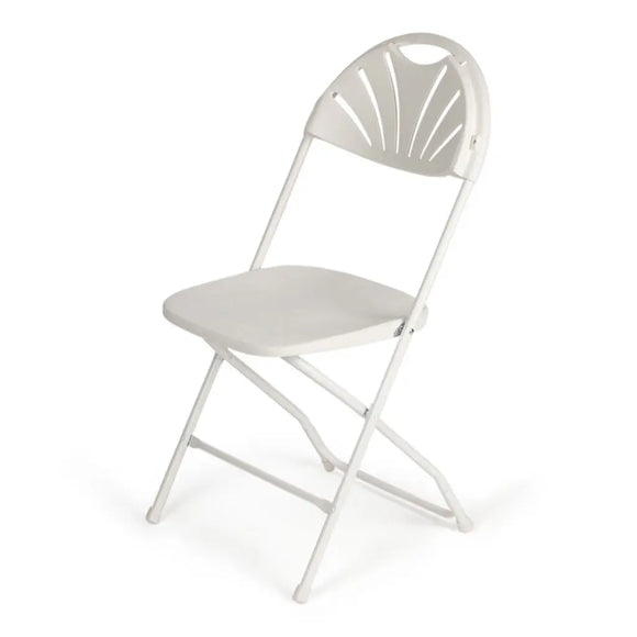 White Folding Fanback Chair
